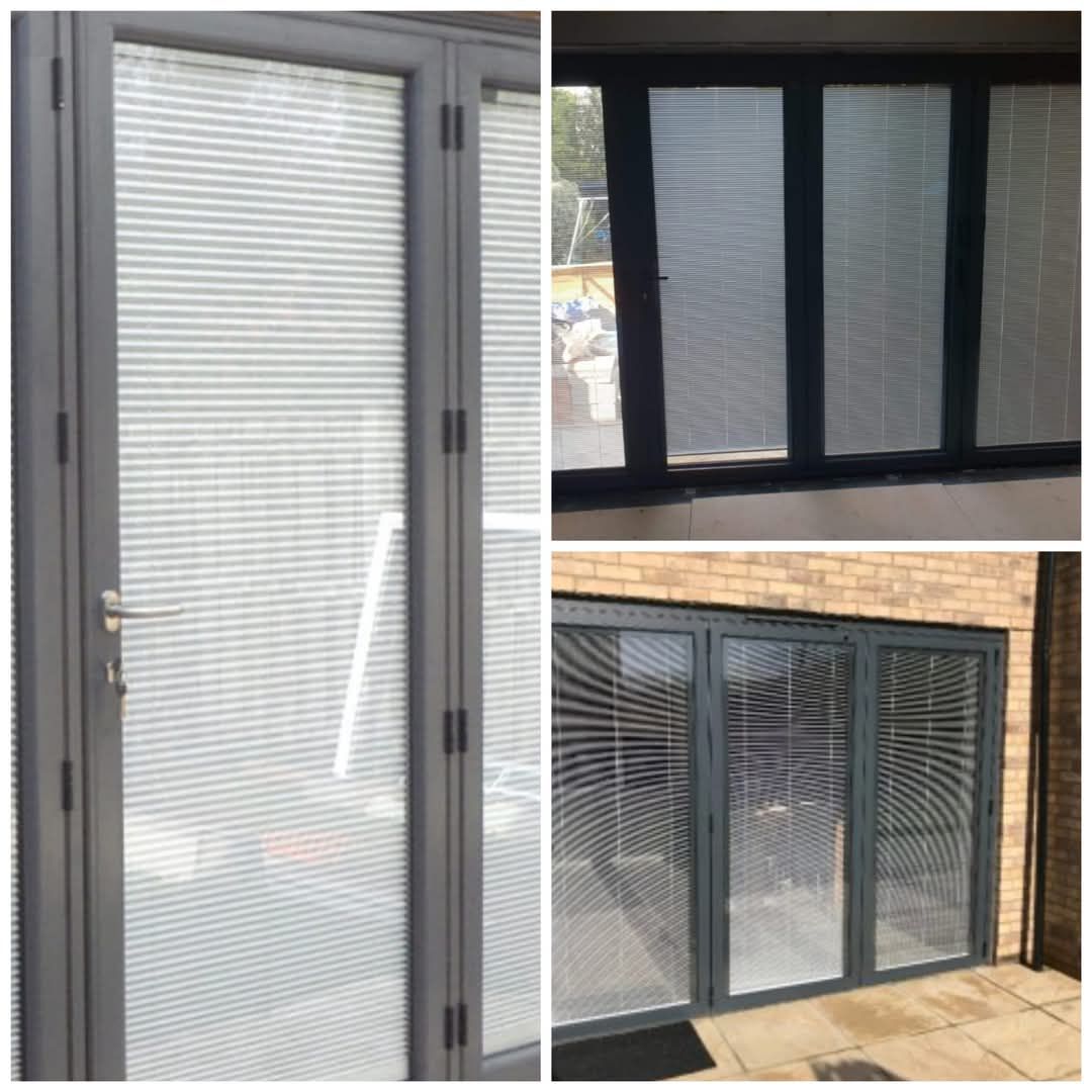 Integral blind glazing in patio and bi-fold door systems